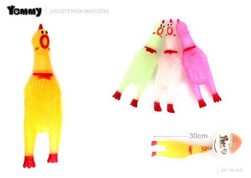 [YM1642] Juguete de pollo mediano 30 cm - Juguete de goma para mascotas