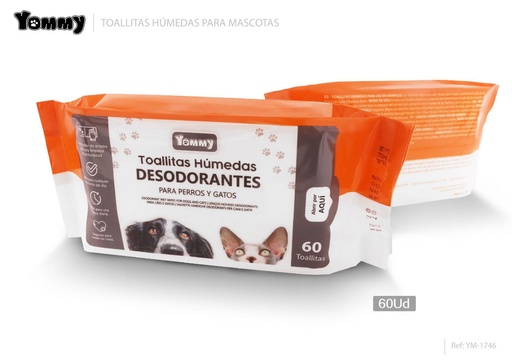 [YM1746] Toallitas húmedas para mascotas 60 uds