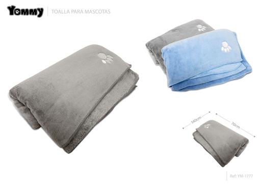 [YM1777] Toalla para mascotas de microfibra 70x140 cm - Artículos para mascotas