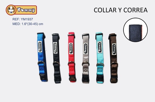 [YM1937] Collar y correa para perros 1.6*30-45 cm para mascotas