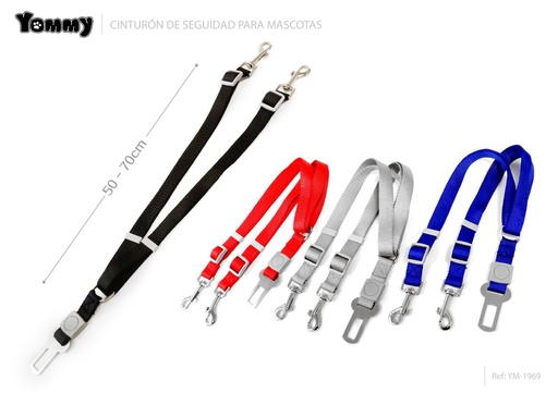 [YM1969] Correa de seguridad de doble cabeza 2.0x50-70cm - Accesorios para mascotas
