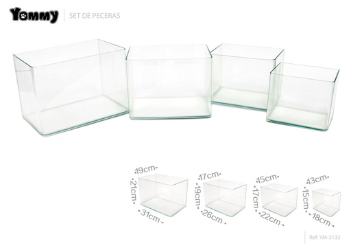 [YM2133] Set de pecera 4 piezas - Acuarios y reptiles