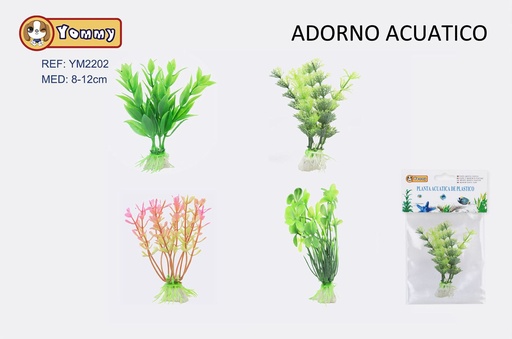 [YM2202] Adorno acuático planta de plástico 8-12cm