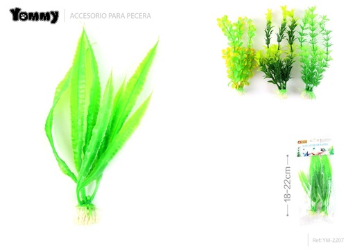 [YM2207] Adorno acuático de planta plástica 18-22 cm - Artículos para mascotas