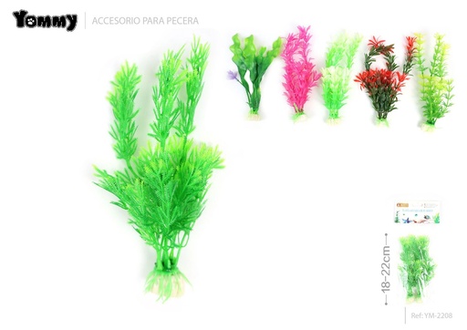 [YM2208] Adorno acuático de planta plástica 18-22 cm - Artículos para mascotas
