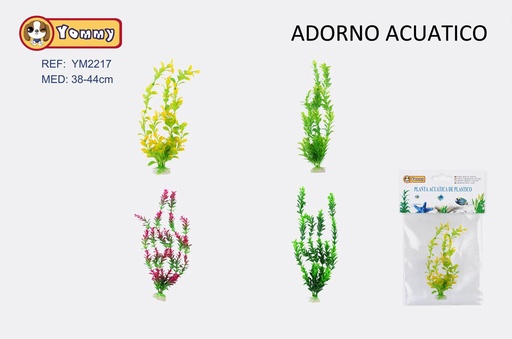 [YM2217] Planta acuática de plástico 38-44cm para decoración de acuarios