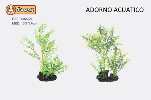 [YM2226] Planta acuática de plástico 15x7x27cm para acuarios