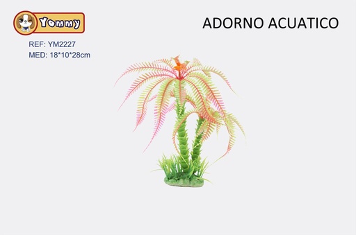 [YM2227] Adorno acuático planta de plástico 18x10x28cm para acuarios