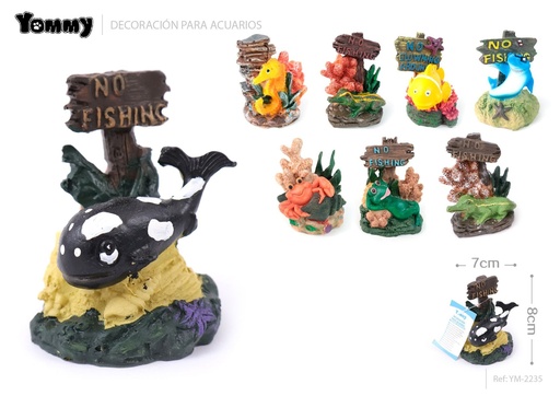 [YM2235]  Decoración de acuario tipo montaña de resina de 7 x 6.5 x 8 cm - Accesorios para acuarios