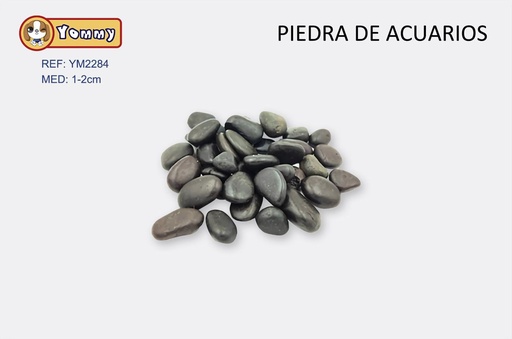 [YM2284] Piedras de acuarios 1-2cm mate negro para decoración acuática