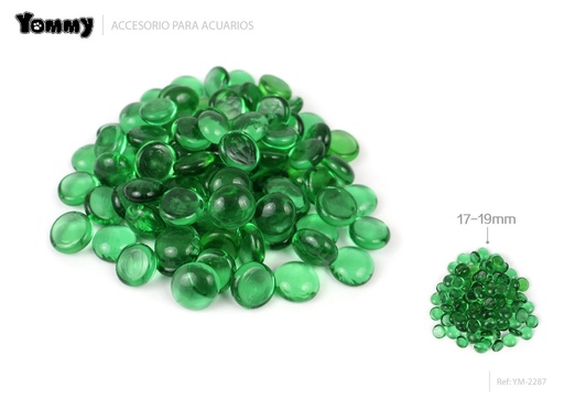 [YM2287] Canicas de vidrio verde oscuro 17-19mm - Decoración de acuarios