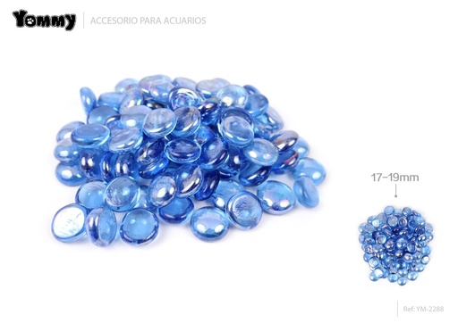 [YM2288] Canicas de vidrio azul de 17-19mm - Decoración para acuarios