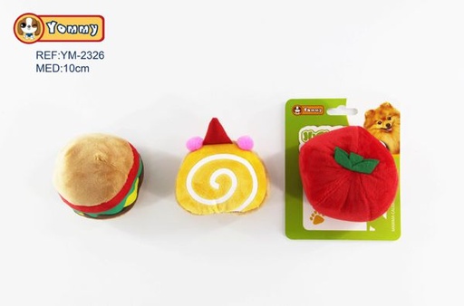 [YM2326] Peluche tomate, hamburguesa y tarta 10-12cm