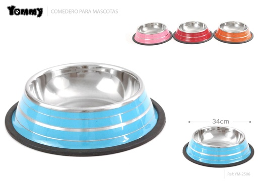 [YM2506] Comedero de acero inoxidable para perros 34cm