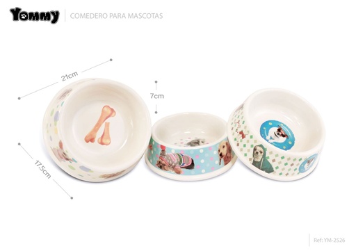 [YM2526] Comedero de PVC 21x17.5x7 cm - Accesorios para mascotas