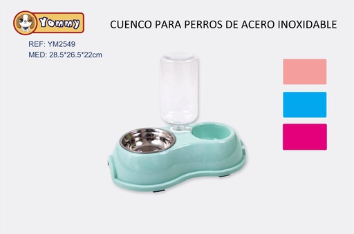 [YM2549] Cuenco para perros de acero inoxidable 28.5x26.5x22cm para alimentación