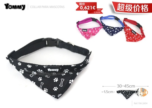 [YM2604] Bufanda nylon para mascotas 1.5x30-45cm para protección y estilo