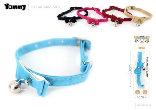 [YM2614] Collar para gato de doble lazo con campana 1.0*30cm - Accesorios para mascotas