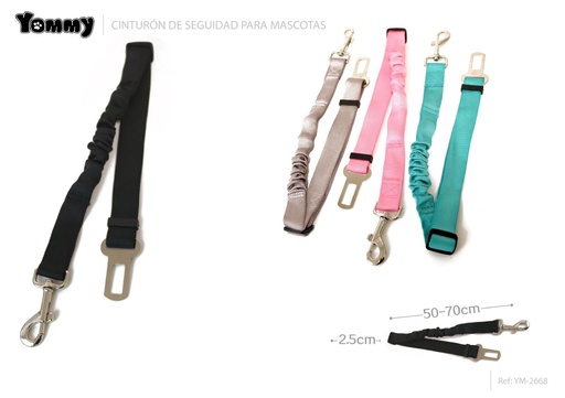 [YM2668] Cinturón de coche para perro 50-70cm - Accesorios para mascotas 