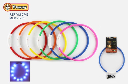 [YM2743] Collar LED ajustable 70cm para mascotas