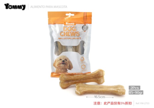 [YM2753] Alimento para perros - Hueso 16.50 cm 2 piezas - Snacks para mascotas