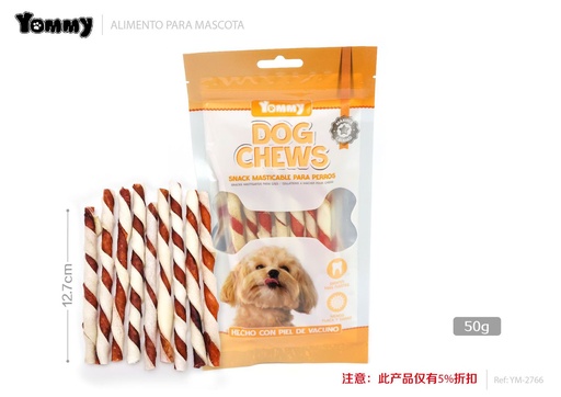 [YM2766] Alimento palillo 12.70cm 4-6mm 10 piezas, snack para perros