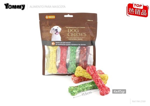 [YM2769] Alimento para mascotas hueso 11.50cm 45g paquete de 4 piezas