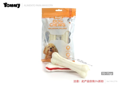 [YM2776] Hueso para masticar de perro 15.25cm 70-75g 2 piezas para mascotas