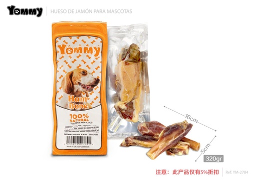 [YM2784] Puntas de brocheta de jamón 16*5 cm 320gr - Snack para perros