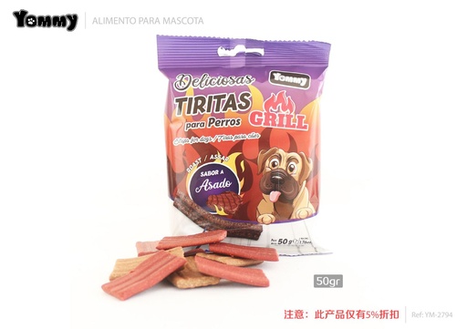 [YM2794] Tiritas de asado 50gr para snacks de mascotas