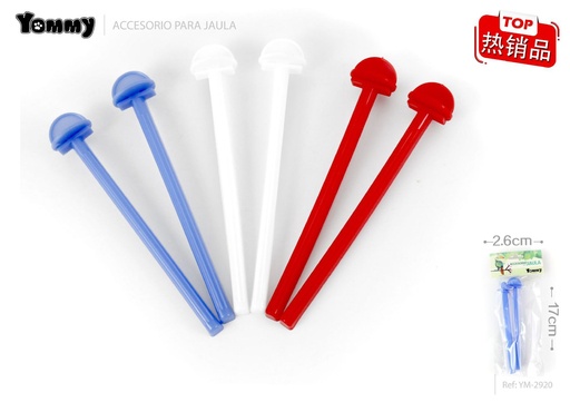 [YM2920] Acessorios de jaula 2 piezas de palo de plástico delgado 2.6*17 cm - Accesorios para jaula