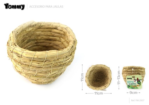 [YM2937] Nido de pájaro bajo 9cm φ11cm para aves y decoración