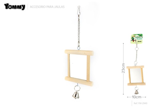 [YM2940] Espejo de madera doble cara 10*23 cm - Accesorios para mascotas