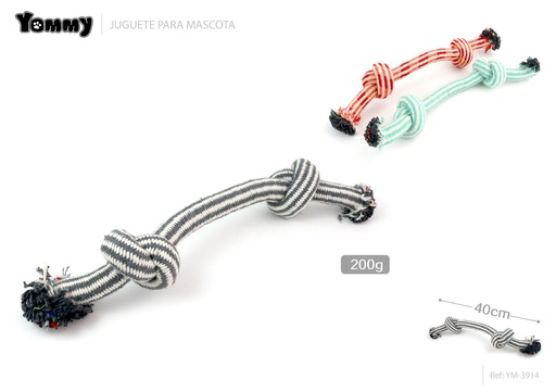 [YM3914] Juguete de nudos de hilo de algodón 40 cm 200 g - Juguetes para mascotas