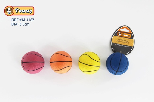 [YM4187] Juguete pelota de goma 6.3cm, para mascotas