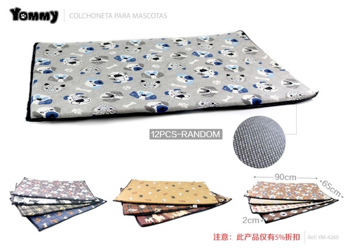 [YM4260] Colchoneta ribeteada para mascotas 90x65x2cm 12 unidades para comodidad de animales
