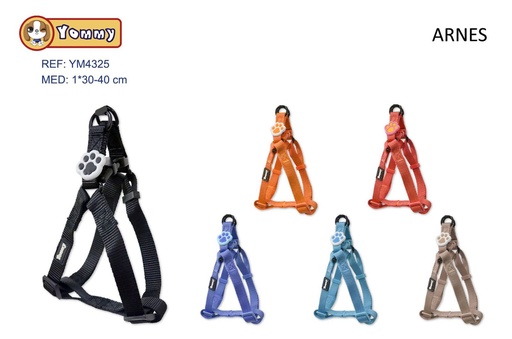 [YM4325] Arnés triangular de 1.0 cm x 30-40 cm con huellas - Accesorios de nylon para mascotas