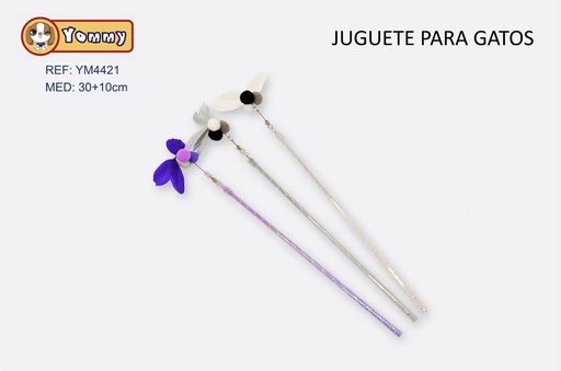 [YM4421] Juguete para gato con plumas y clip 30cm+10cm para entretenimiento