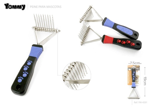 [YM4591] Peine para mascotas 19x7.5cm - Accesorios para mascotas
