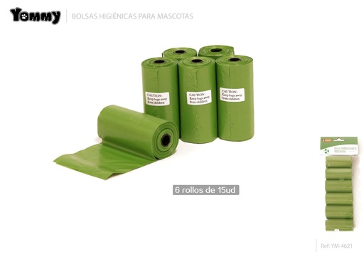[YM4621] Bolsa biodegradable con aroma y grosor 6*15 - Bolsas para excrementos