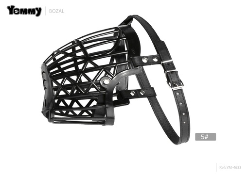 [YM4633] Bozal de PU plástico negro tamaño 5 - Accesorios para mascotas