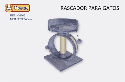 [YM4661] Rascador para gato 33x33x48cm con juguetes y postes