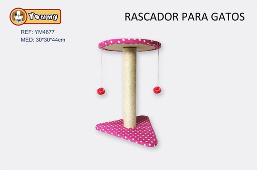 [YM4677] Rascador para gato 30x30x44cm con postes y juguetes