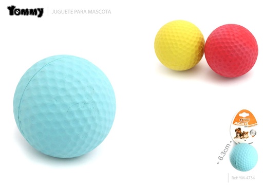 [YM4734] Juguete de goma espumosa en forma de pelota de golf 6.3 cm - Accesorios para mascotas