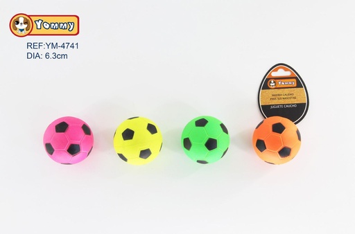 [YM4741] Juguete para mascotas goma 6.3cm pelota fluorescente