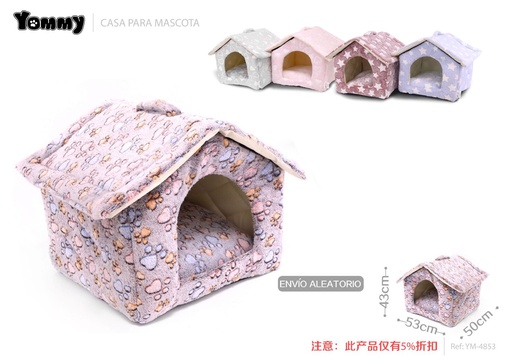 [YM4853]  caseta de perro de franela 53x50x43 cm - Casas para mascotas