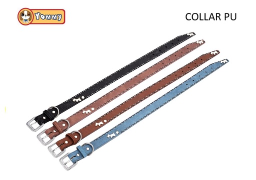 [YM4917] Collar PU natural de alta calidad 2.5*56 cm - Collares para mascotas