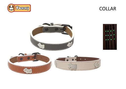 [YM4923] Collar de perro PU 2.0cm reflectante para mascotas