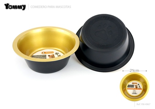 [YM4967] Comedero de acero inoxidable para perros 21cm para alimentación de mascotas