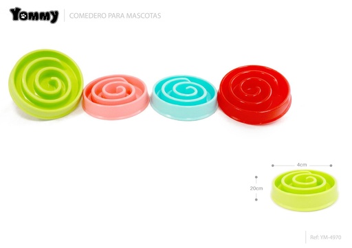 [YM4970] Comedero para comer lento 20*20*4cm - Estilo caracol (PP resina)